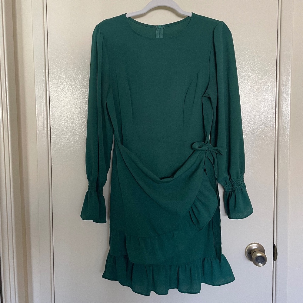 Deep Green Long Sleeve Dress